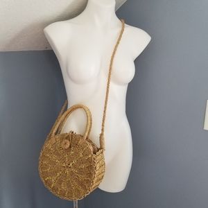 Ivy London Charming Charlie Spice Market Natural Woven Straw Tan Crossbody Purse